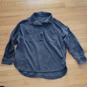 Aerie Gray Knit Pullover Sweatshirt